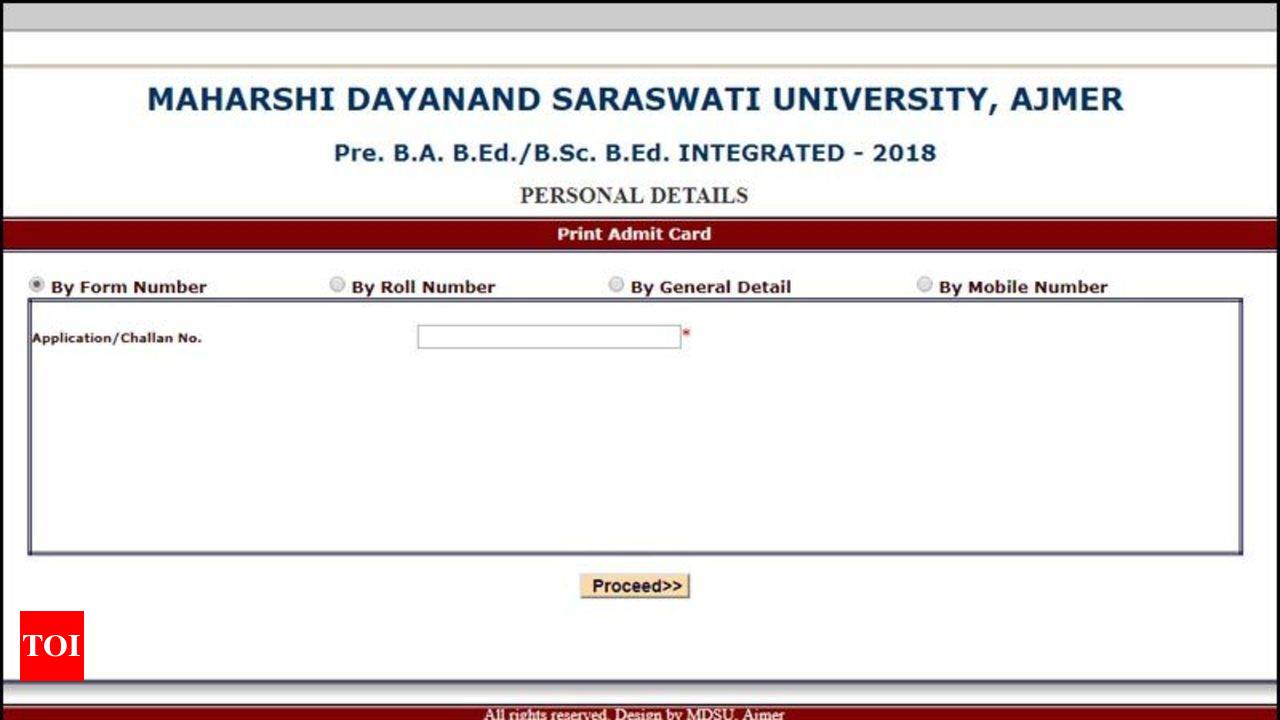 Rajasthan PTET Admit Card 2018 released on ptetmdsu2018