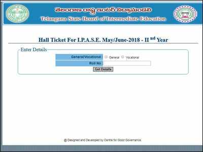 TS IPASE 2018 Hall Ticket released on tsbie.cgg.gov.in