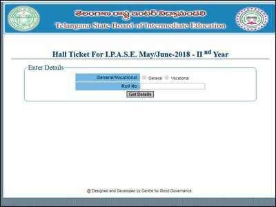 Telangana Inter Hall Tickets: TS IPASE 2018 Hall Ticket released ...