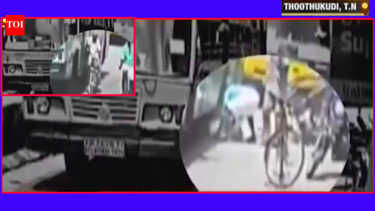 Caught on camera: Biker killed as speeding bus runs over in Tamil Nadu
