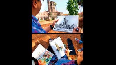 Pune in a sketch: Sunday enthusiasts picturise life, locations on paper