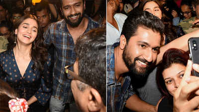 Alia Bhatt and Vicky Kaushal visit Mumbai theatre for 'Raazi' audience reactions