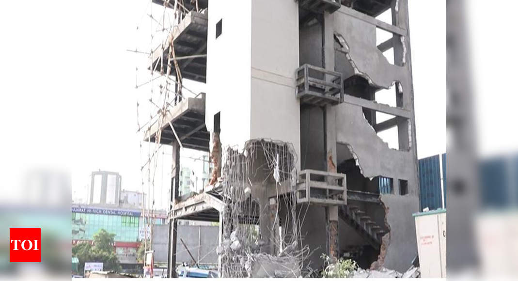 After Two Month Delay Illegal Building Demolished Ahmedabad News Times Of India