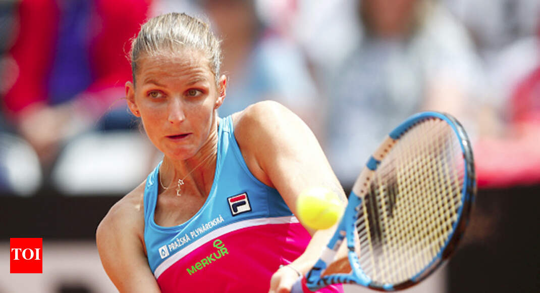Pliskova smashes umpire's chair after losing Rome match - Times of India