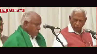 Watch: BJP’s BS Yeddyurappa takes oath as Karnataka chief minister