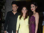Nushrat Bharucha poses with Bhushan Kumar and Divya Khosla Kumar