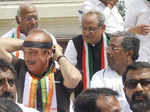 Congress-JD(S) stage protest as Yeddyurappa sworn in as CM