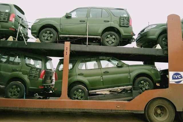 Indian Army Version Of Tata Safari Storme Spotted As