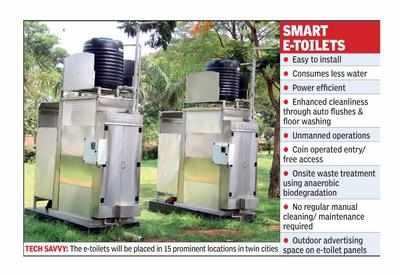 Twin cities to get 15 more e-toilets