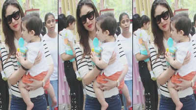 Taimur Ali Khan snapped outside his play school with mommy Kareena Kapoor Khan