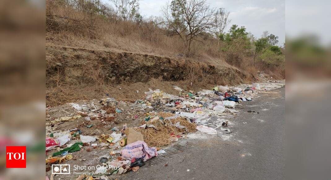 Garbage dumped by roadside - Times of India