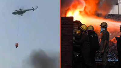 Delhi: IAF chopper deployed to contain fire at Malviya Nagar