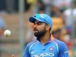 Virat Kohli goes through light training