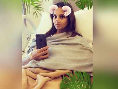Photo: Bipasha Basu shares a cute picture of herself taken by her sister in the hospital