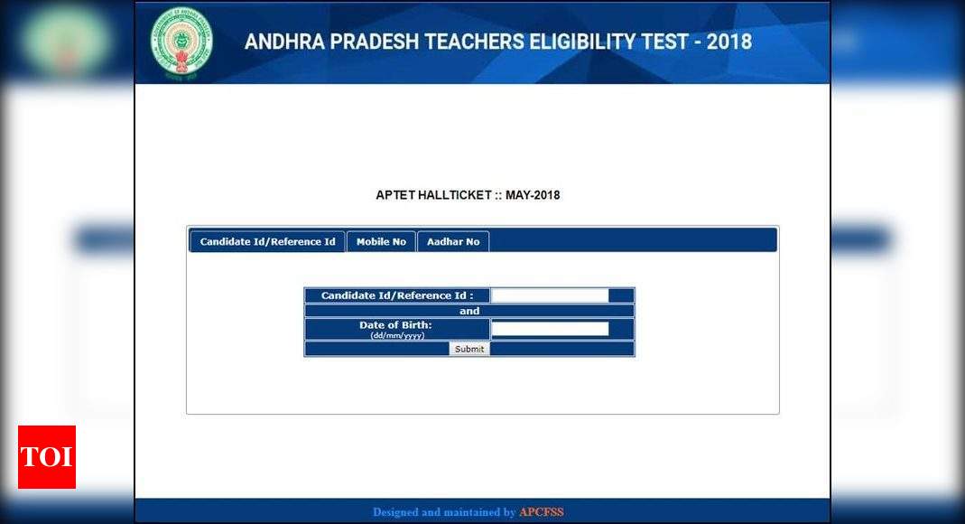 APTET 2018 hall tickets released; Download @ aptet.apcfss.in - Times of