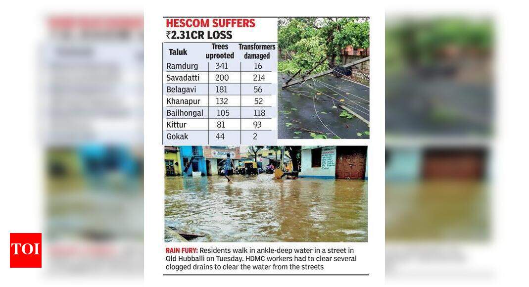 Over 1,000 electricity poles uprooted in Belagavi district Hubballi News Times of India
