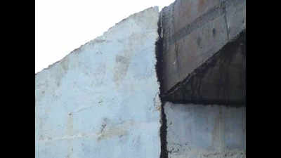 Retaining wall of Canacona overbridge cracks due to rain, faulty construction