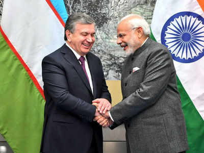 PM Modi meets Uzbek Prez Shavkat Mirziyoyev at SCO summit