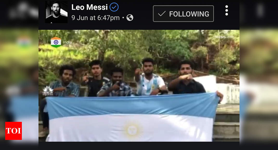 Lionel Messi Shared Video Featuring Keralites In His Fb Page Football News Times Of India