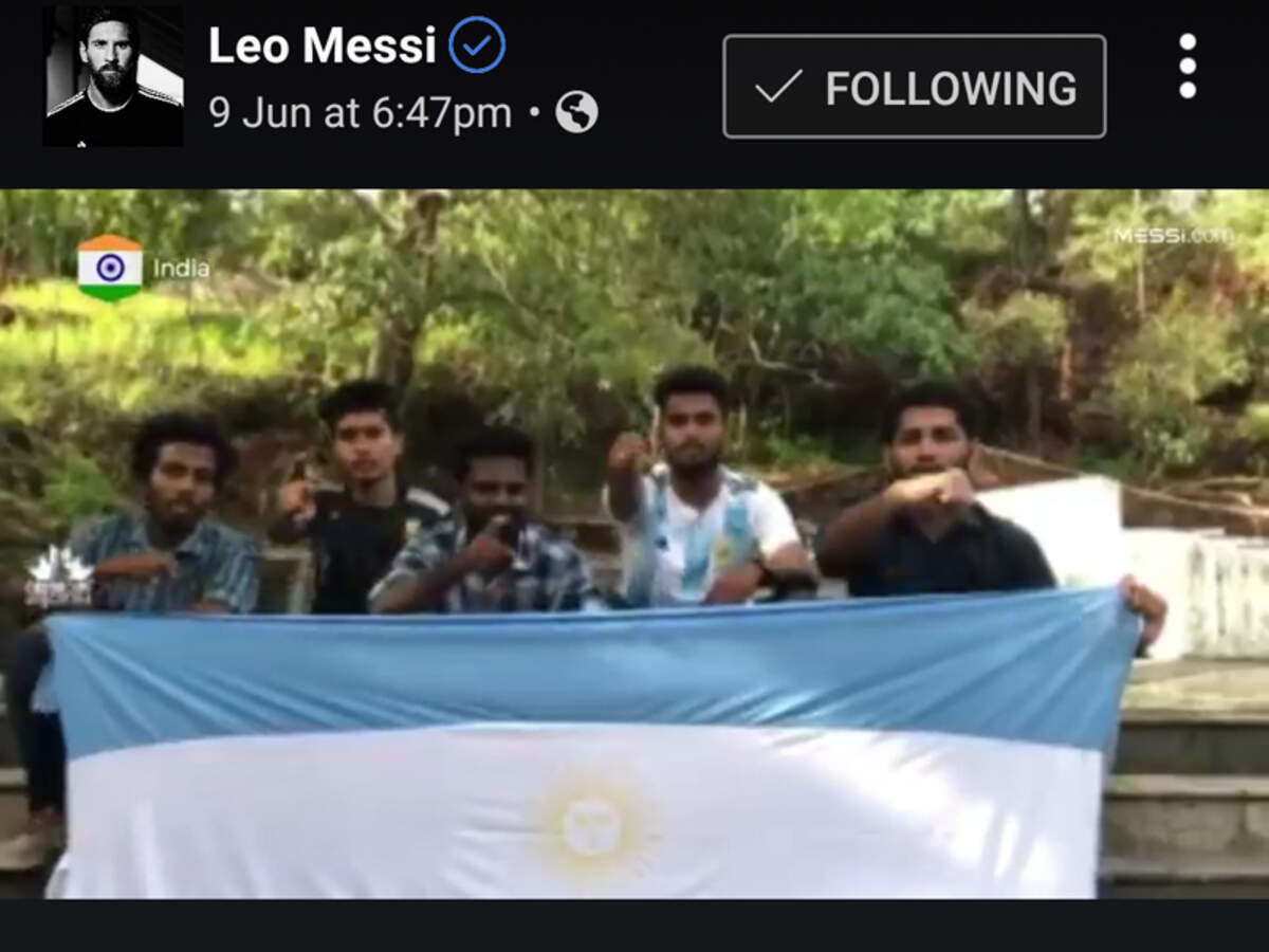 Lionel Messi Shared Video Featuring Keralites In His Fb Page Football News Times Of India