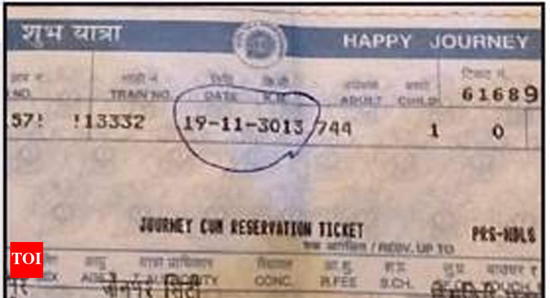 Railways fined for ousting senior citizen who got ticket dated ‘3013’ - Times of India