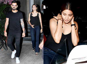 Anushka Sharma and Virat Kohli twin in black Anushka Sharma and Virat Kohli twin in black