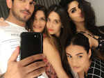Mouni Roy poses for a selfie with Arjun Bijlani, Sohanna Sinha, Sanjeeda Sheikh and Karishma Modi