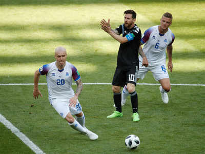 Fifa World Cup 18 Iceland Hold Argentina To 1 1 Draw Football News Times Of India