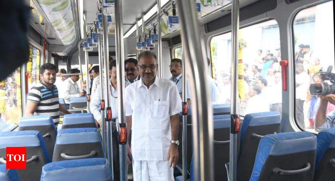 KSRTC’s electric bus begins trial run from Central Station ...