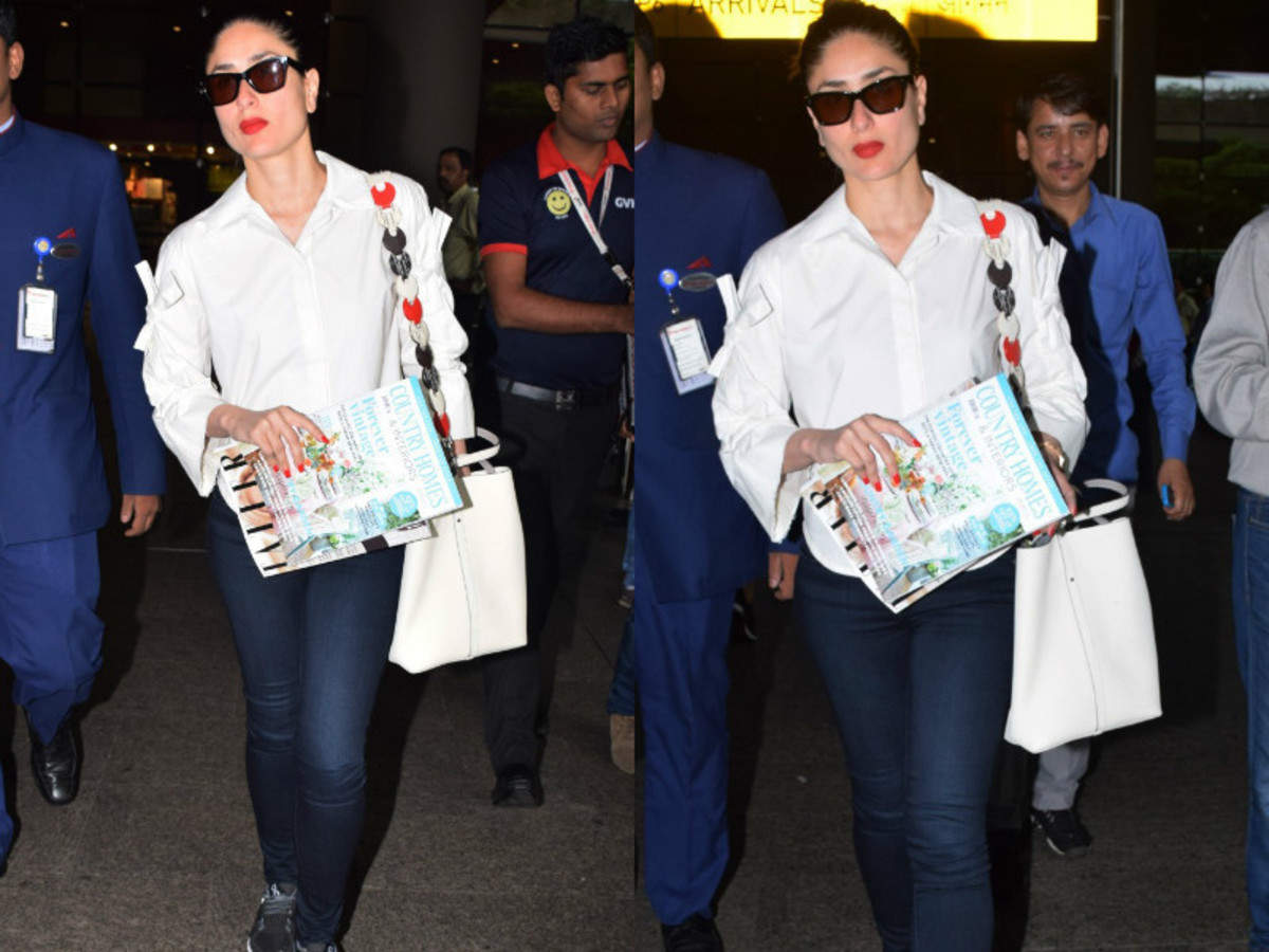 Kareena Kapoor Khan returns from London in a hoodie, jeans and