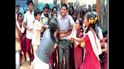 This teacher is ‘Bhagawan’ for students as they protest his transfer out of school