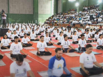 International Yoga Day sees thousands of enthusiastic students performing asanas