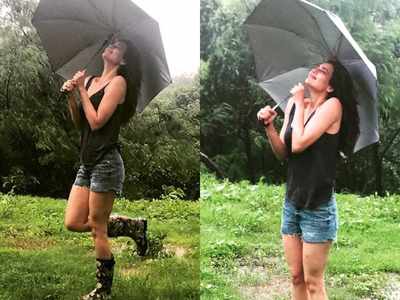 Naagin 3: Karishma Tanna enjoys herself in the monsoon amidst her shoot