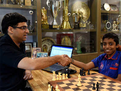 The very first game between Vishy Anand and Praggnanandhaa