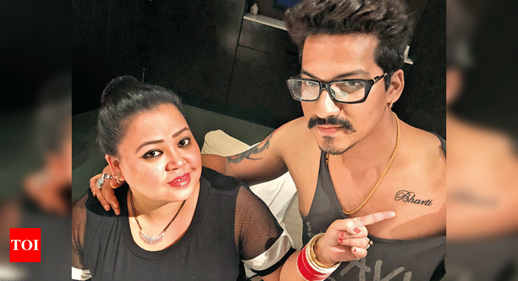 Haarsh Limbachiyaa Gets Bharti Singhs Name Inked On His Chest On Her Birthday Times Of India