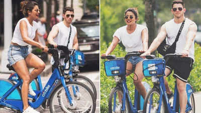 Priyanka Chopra goes cycling with Nick Jonas in New York