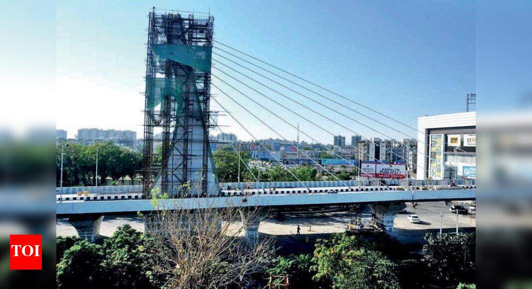Cablestayed bridge to be ready by August 15 Surat News Times of India