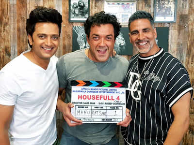 Akshay Kumar, Ritiesh Deshmukh, Bobby Deol start shooting for 'Housefull 4'