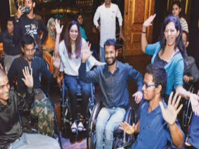 Specially-abled people on wheelchairs groove to Zumba beats