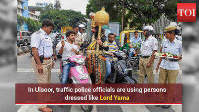 Lord Yamraj on Bengaluru roads to teach importance of helmet