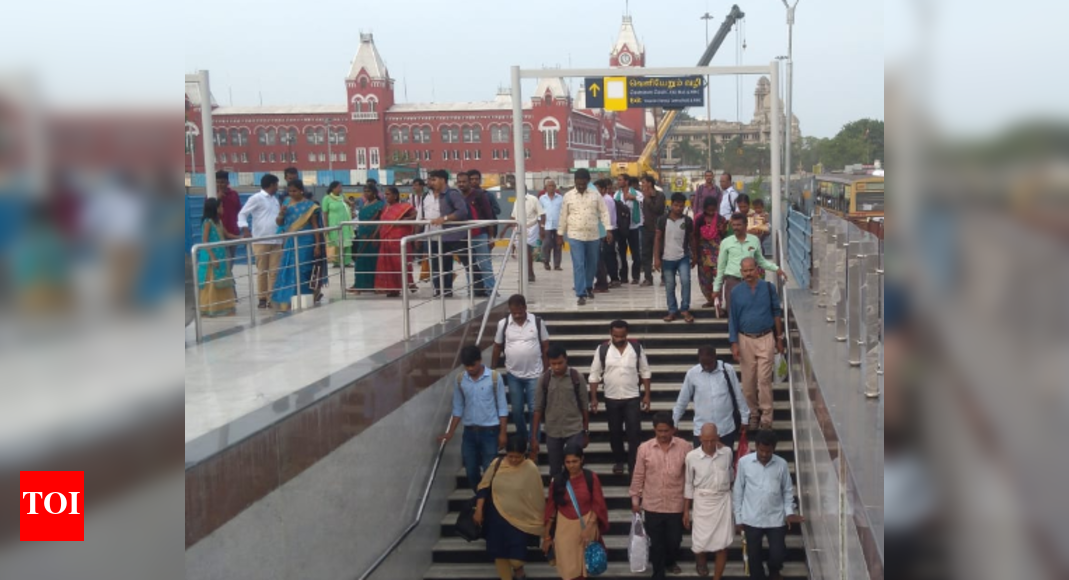 Chennai Metro Rail: Entry point cum subway opened at Central Metro ...