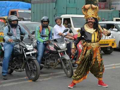 Yamaraj on Bengaluru roads takes motorists by surprise