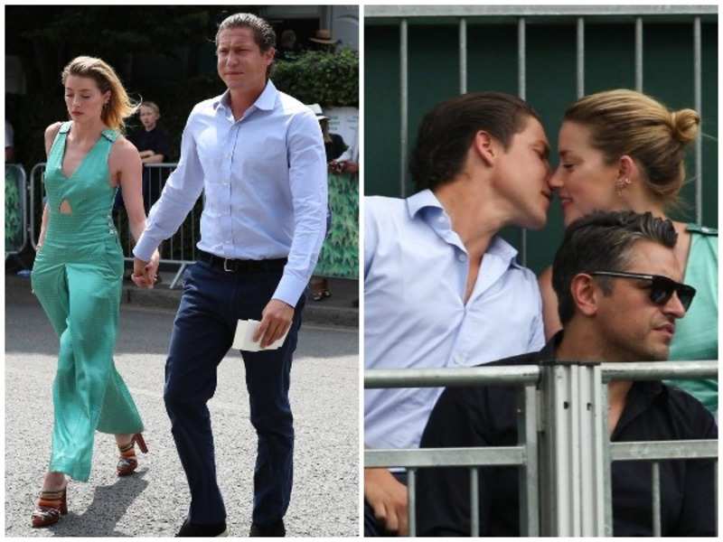 Amber Heard, Vito Schnabel confirm romance with a kiss at Wimbledon ...