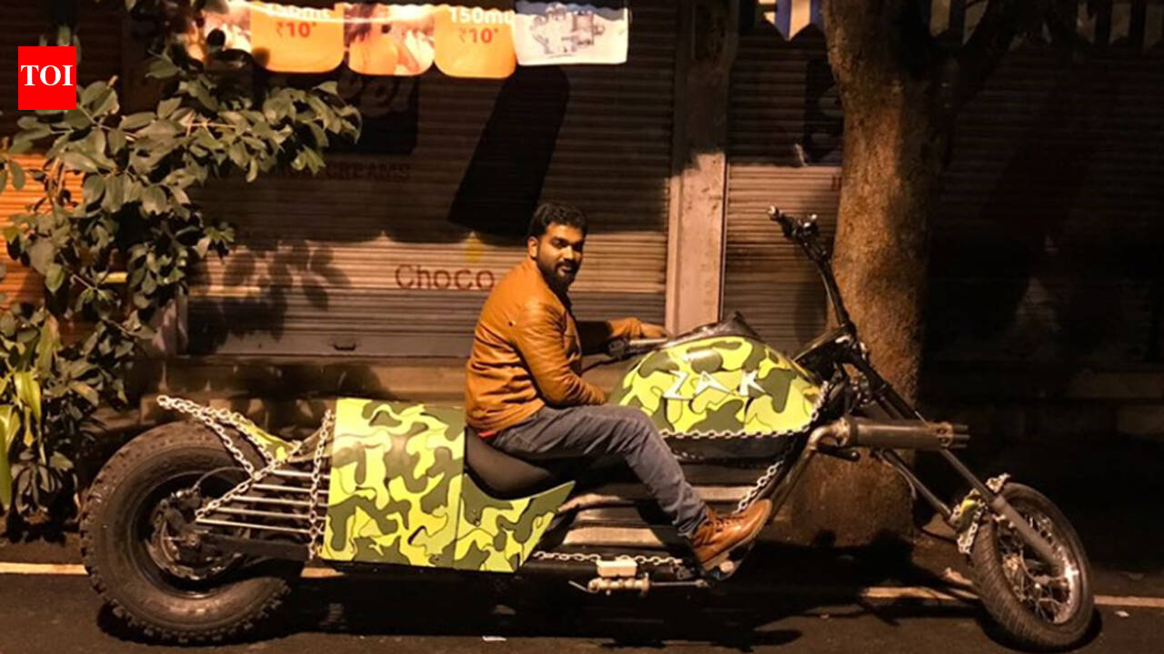 Bengaluru man's 13-foot-long 'chopper bike' is a headturner