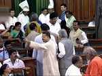 Rahul Gandhi hugs PM Modi after ending his speech