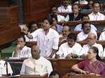 Rahul Gandhi hugs PM Modi after ending his speech