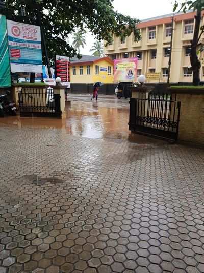 water logged in front of HOSPITAL