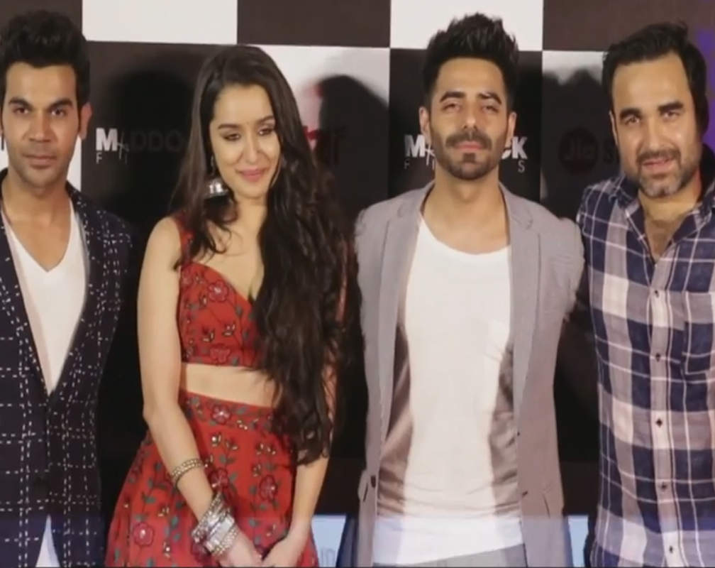 
Shraddha Kapoor, Rajkummar Rao, Dinesh Vijan launch the trailer of 'Stree'
