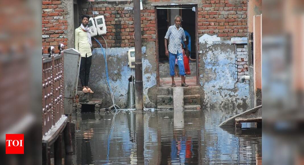 Choked Drains Cause FloodLike Situation In Agra Choked drains cause