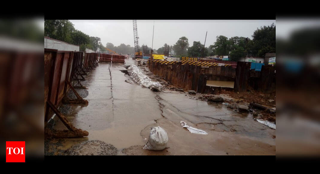 Patna Bailey Road caves in after heavy downpour at elevated road